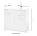 Balculina Midischrank Pool Weiß Hochglanz 76x73x31 cm mit 2 Türen Bild 4