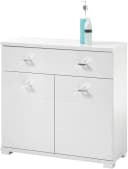 Balculina Midischrank Pool Weiß Hochglanz 76x73x31 cm mit 2 Türen Bild 5