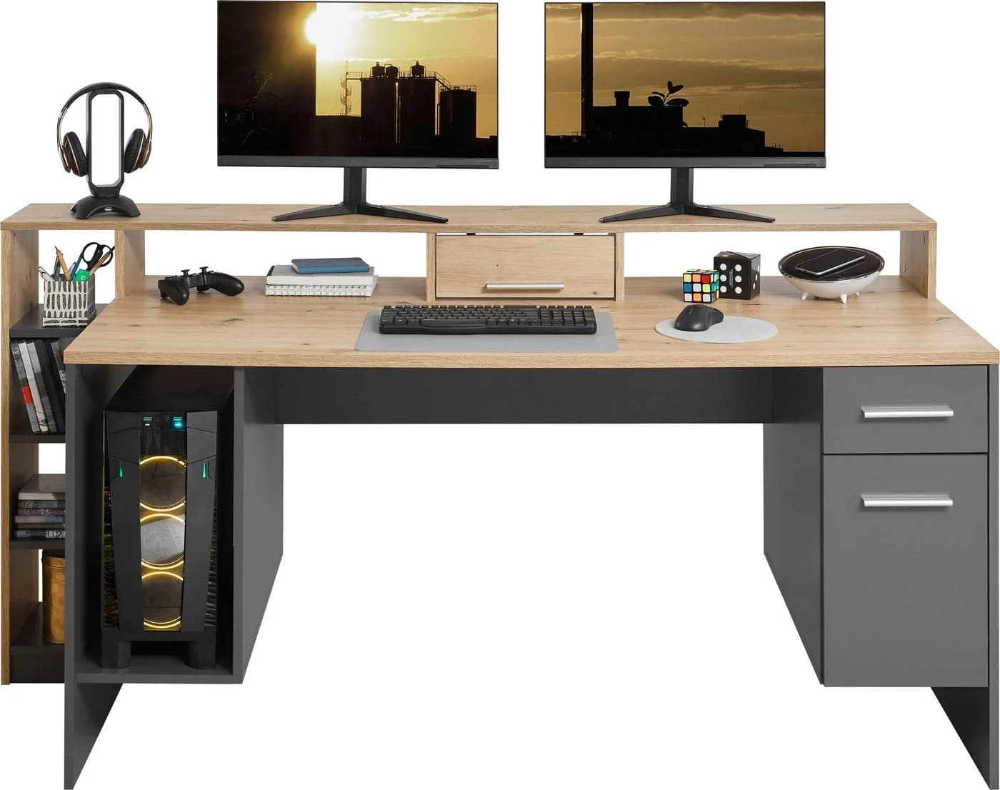 BEGA OFFICE Highscore 4 Gamingtisch mit LED-Beleuchtung Grau - Bild 3
