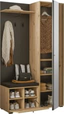 HBZ Volano Kompaktgarderobe Schwarz Eiche Artisan mit Softclose Bild 5