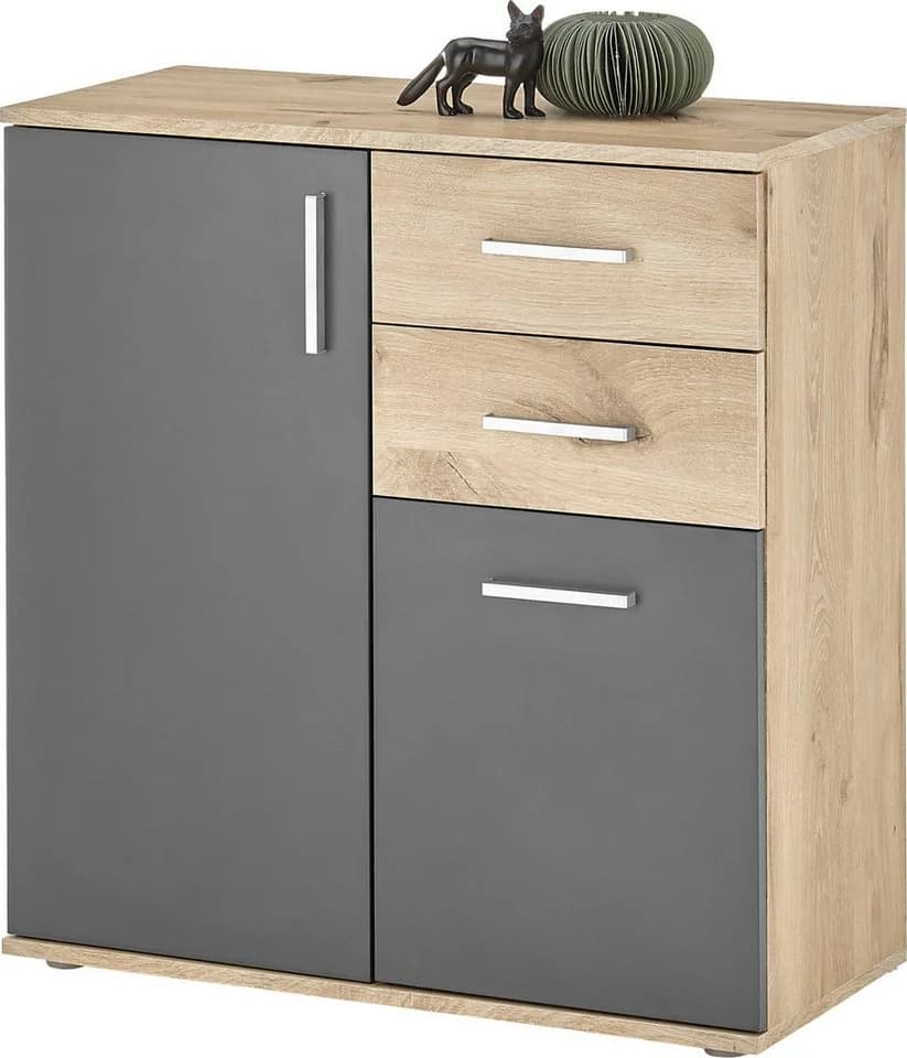 Bega Consult Kommode BC-Drift-2 Braun Grau 2 Türen 2 Schubladen - Bild 2