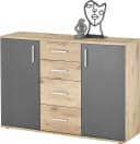 Mid.you Sideboard 120x84x35 cm Grau Braun 4 Schubladen 2 Türen Bild 2
