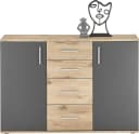 Mid.you Sideboard 120x84x35 cm Grau Braun 4 Schubladen 2 Türen Bild 3