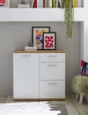 HBZ Kommode BC1035 Weiß Matt mit 3 Schubkästen und 1 Tür Bild 1