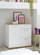 HBZ Kommode BC1035 Weiß Matt mit 3 Schubkästen und 1 Tür Bild 2