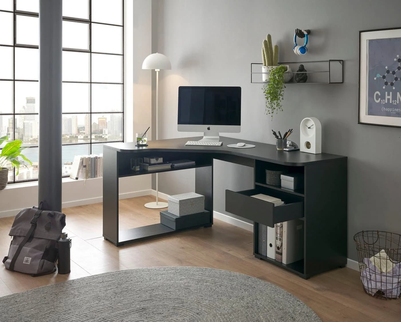 Eckschreibtisch Gamingtisch Modern Schwarz - Bild 4