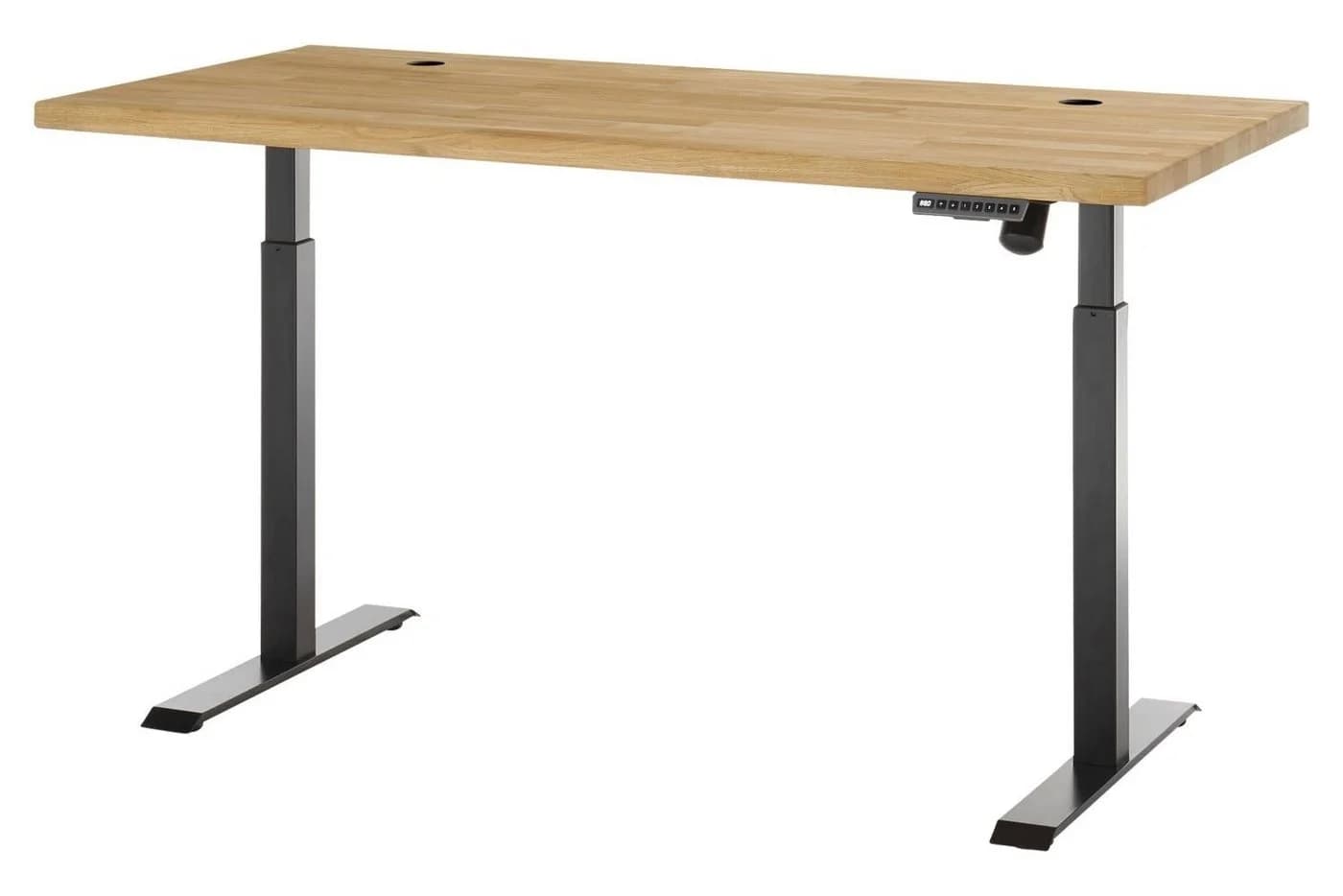 Schreibtisch TOULOUSE Eiche massiv Braun elektrisch höhenverstellbar - Bild 2