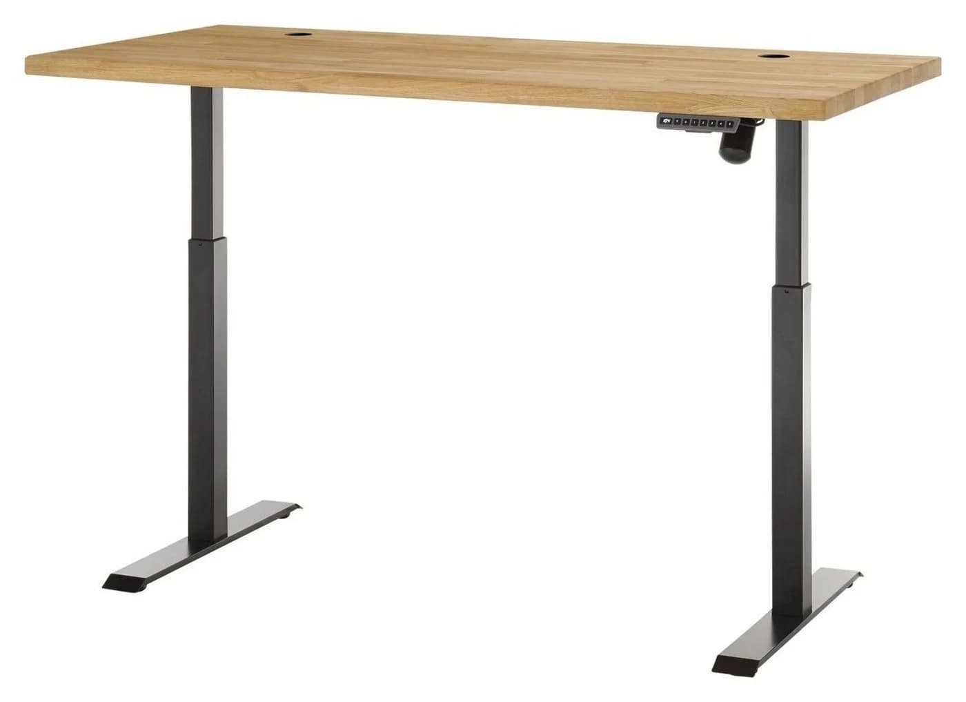 Schreibtisch TOULOUSE Eiche massiv Braun elektrisch höhenverstellbar - Bild 4