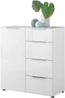 HBZ Santorin Sideboard Weiß mit Glasfront und Softclose-Schubkästen Bild 1