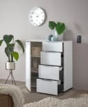 HBZ Santorin Sideboard Weiß mit Glasfront und Softclose-Schubkästen Bild 2
