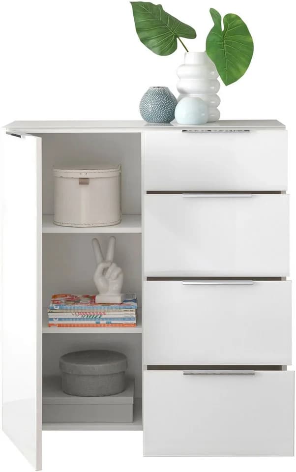 HBZ Santorin Sideboard Weiß mit Glasfront und Softclose-Schubkästen - Bild 5