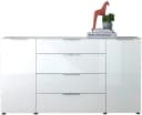 HBZ Kommode Santorin Weiß mit Glasfronten und Softclose Bild 3