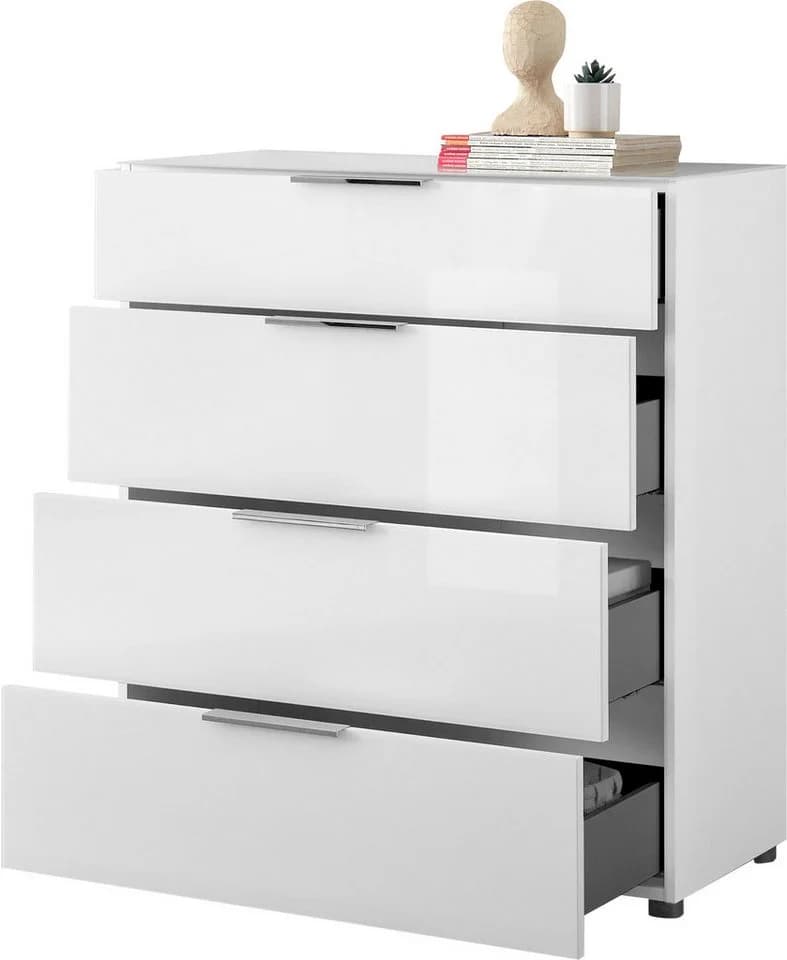 HBZ Santorin Kommode Weiß mit Glasfront und 4 Schubkästen - Bild 5