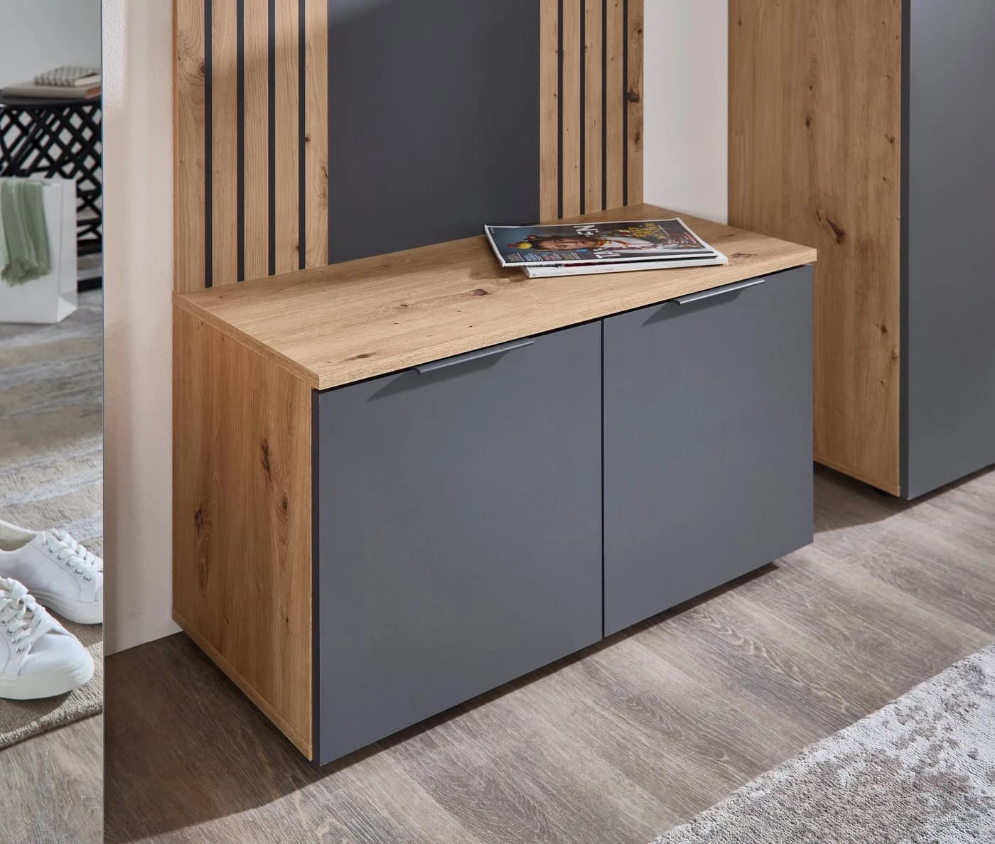 HBZ Schuhbank Lagos Garderobenbank Grau Eiche - Bild 2