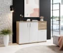 HBZ Kommode BC-Drift-2 Sideboard 3 Türen 2 Schubladen Eiche Rustica Weiß Bild 2
