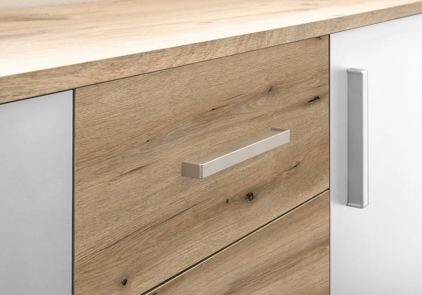 HBZ Kommode BC-Drift-2 Sideboard 3 Türen 2 Schubladen Eiche Rustica Weiß - Bild 3