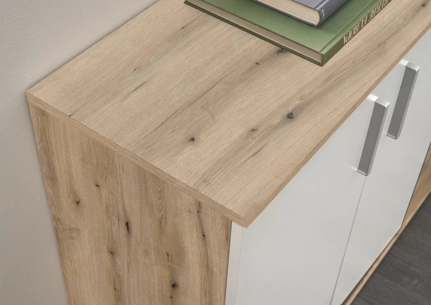 HBZ Kommode BC-Drift-2 Sideboard 3 Türen 2 Schubladen Eiche Rustica Weiß - Bild 4