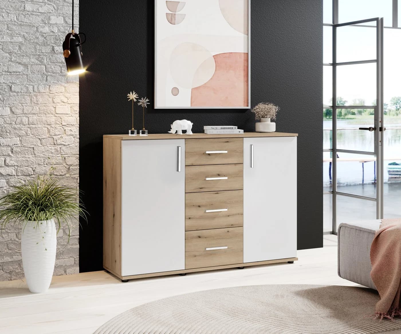 HBZ Kommode BC-Drift-2 Sideboard Braun Weiß Modern - Bild 2