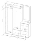 Carryhome Garderobe Jens 6-teilig mit Spiegel Grau Eiche Bild 5