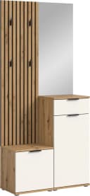 HBZ Garderobe Simple mit Spiegel und Bank Weiß Eiche Bild 3