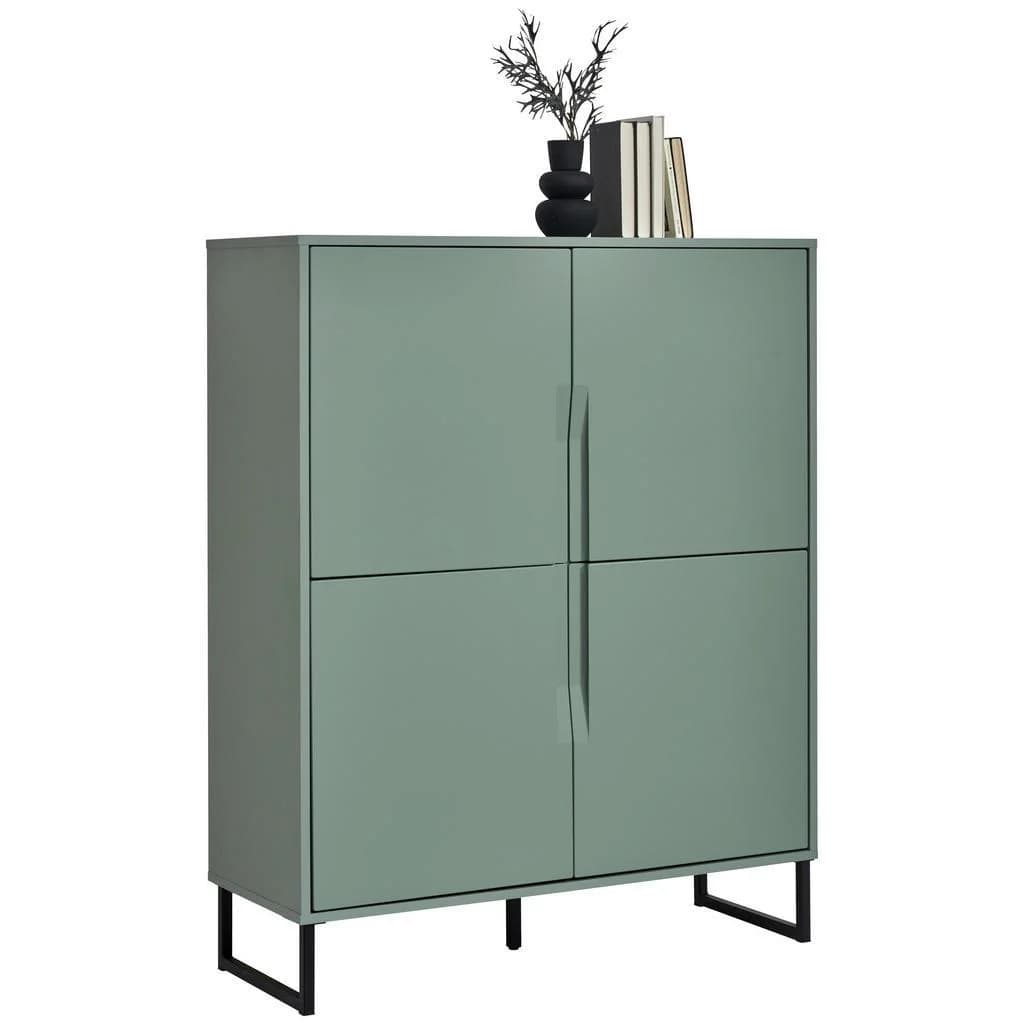 Hom`in Highboard Salbeigrün Holzwerkstoff 6 Fächer