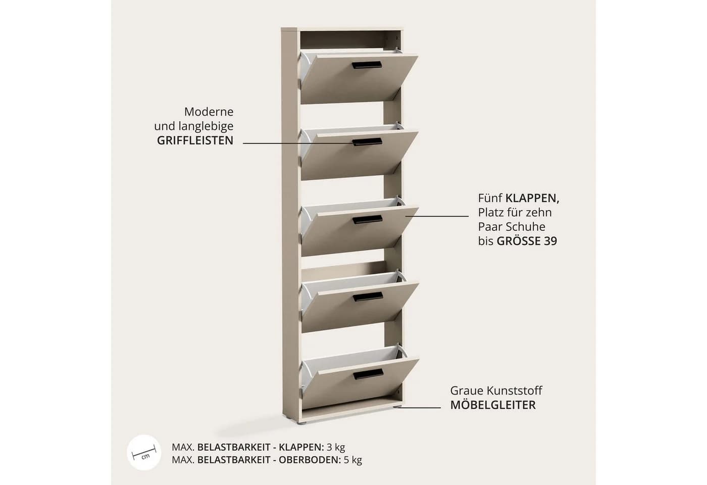 Schuhkommode HBZ Sam Schuhkipper FSC-zertifizierter Holzwerkstoff - Bild 4