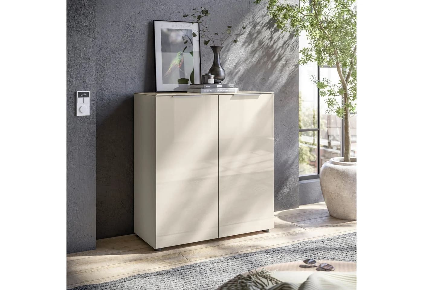 HBZ Kommode Santorin Beige Glasfronten Softclose - Bild 2