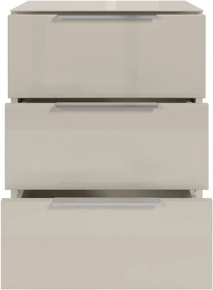 HBZ Santorin Nachtkonside Beige Glas 3 Schubladen Modern - Bild 4