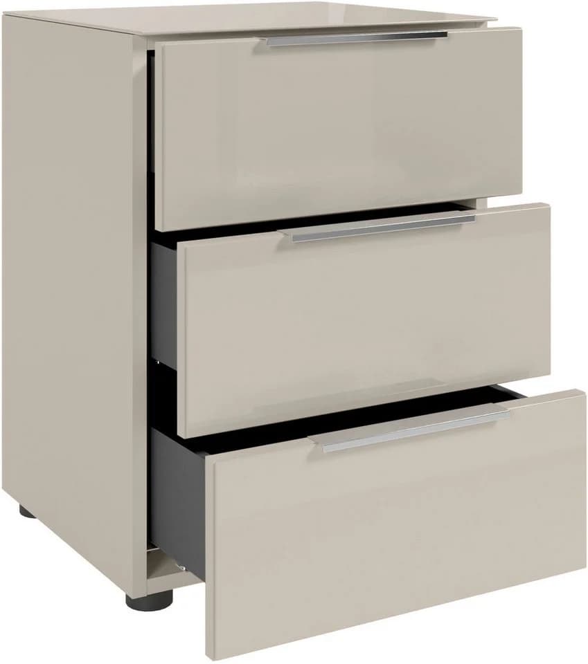 HBZ Santorin Nachtkonside Beige Glas 3 Schubladen Modern - Bild 5