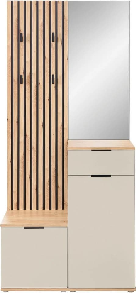 HBZ Simple Garderobe mit Spiegel und Bank kaschmir - Bild 2