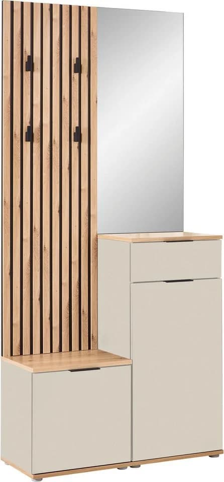 HBZ Simple Garderobe mit Spiegel und Bank kaschmir - Bild 3