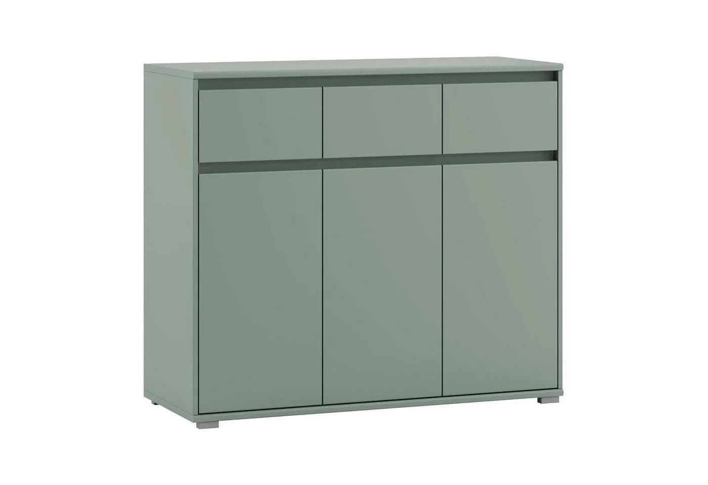 Bega Consult Kommode IKARUS Salbeigrün matt 3 Türen 3 Schubladen - Bild 2