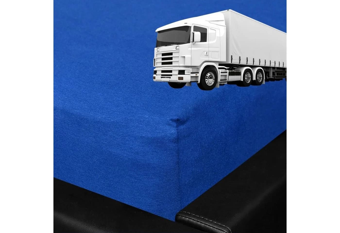 BETTWARENSHOP Spannbettlaken LKW Truck Jersey Rundumgummi Blau