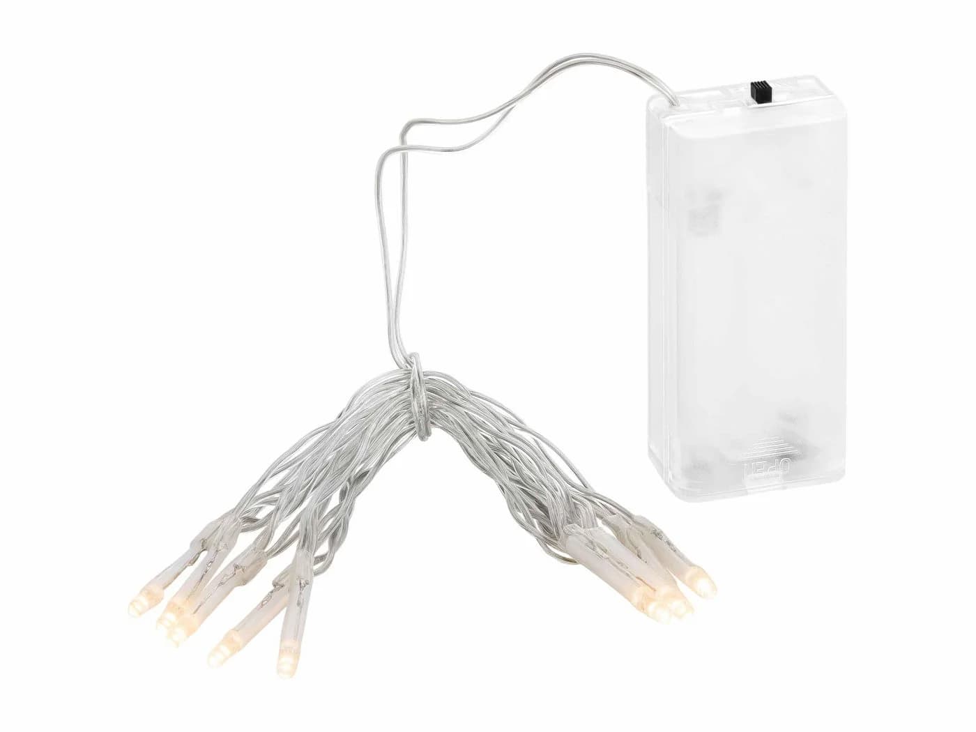 Linder Exclusiv LED-Lichterkette Batterie 10 LEDs warmweiß transparentes Kabel - Bild 2