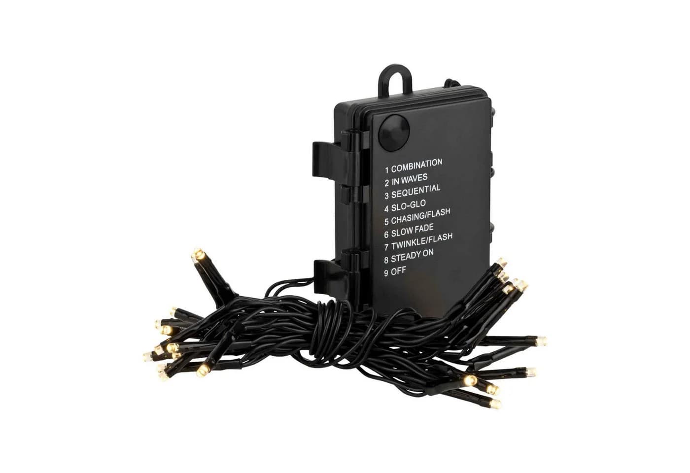 Linder Exclusiv LED-Lichterkette Batterie 3,4m 8 Funktionen Timer Schwarz