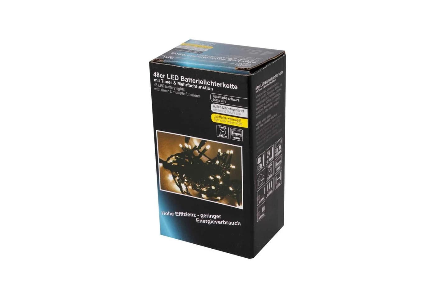 Linder Exclusiv LED-Lichterkette Batterie 3,4m 8 Funktionen Timer Schwarz - Bild 3