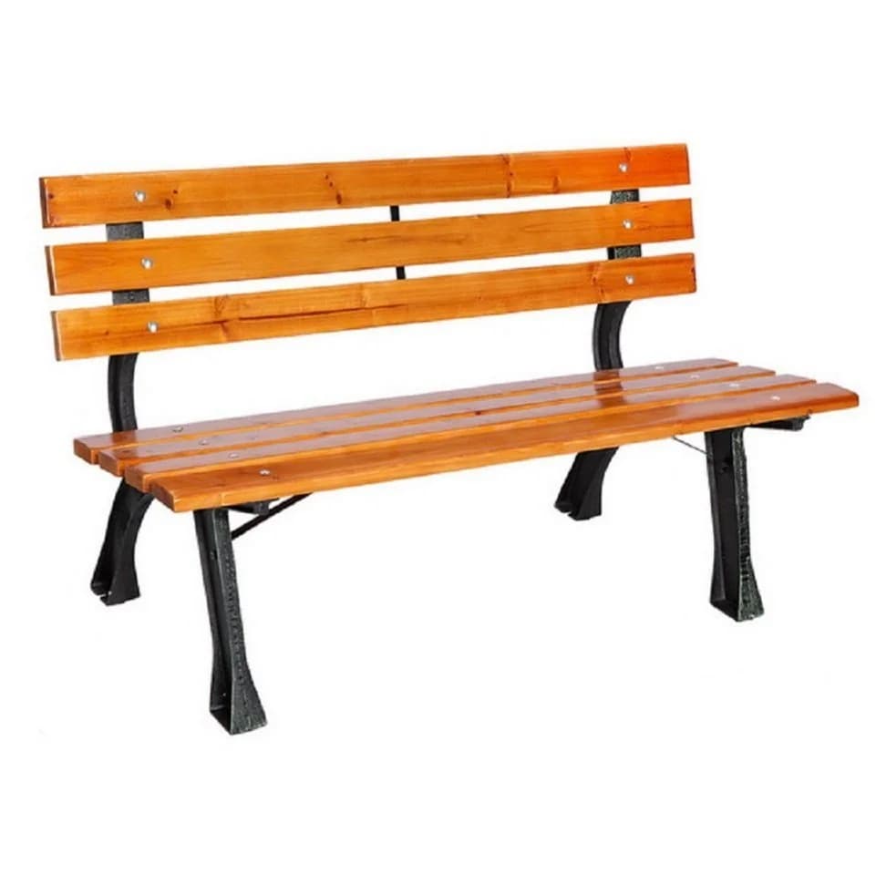 Linder Exclusiv Parkbank Rustikal Hellbraun Schwarz