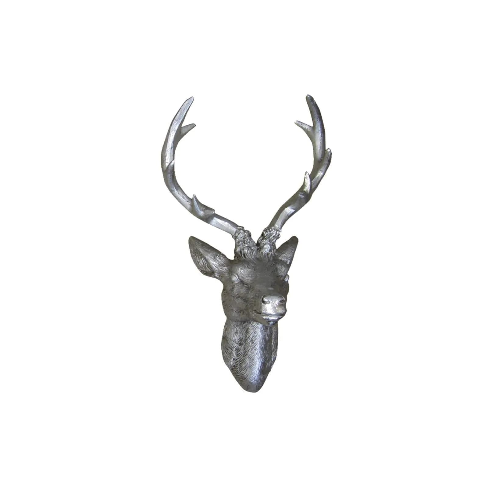 Hirschgeweih 10 Ender Silber Hirschkopf Wand Deko Jagd