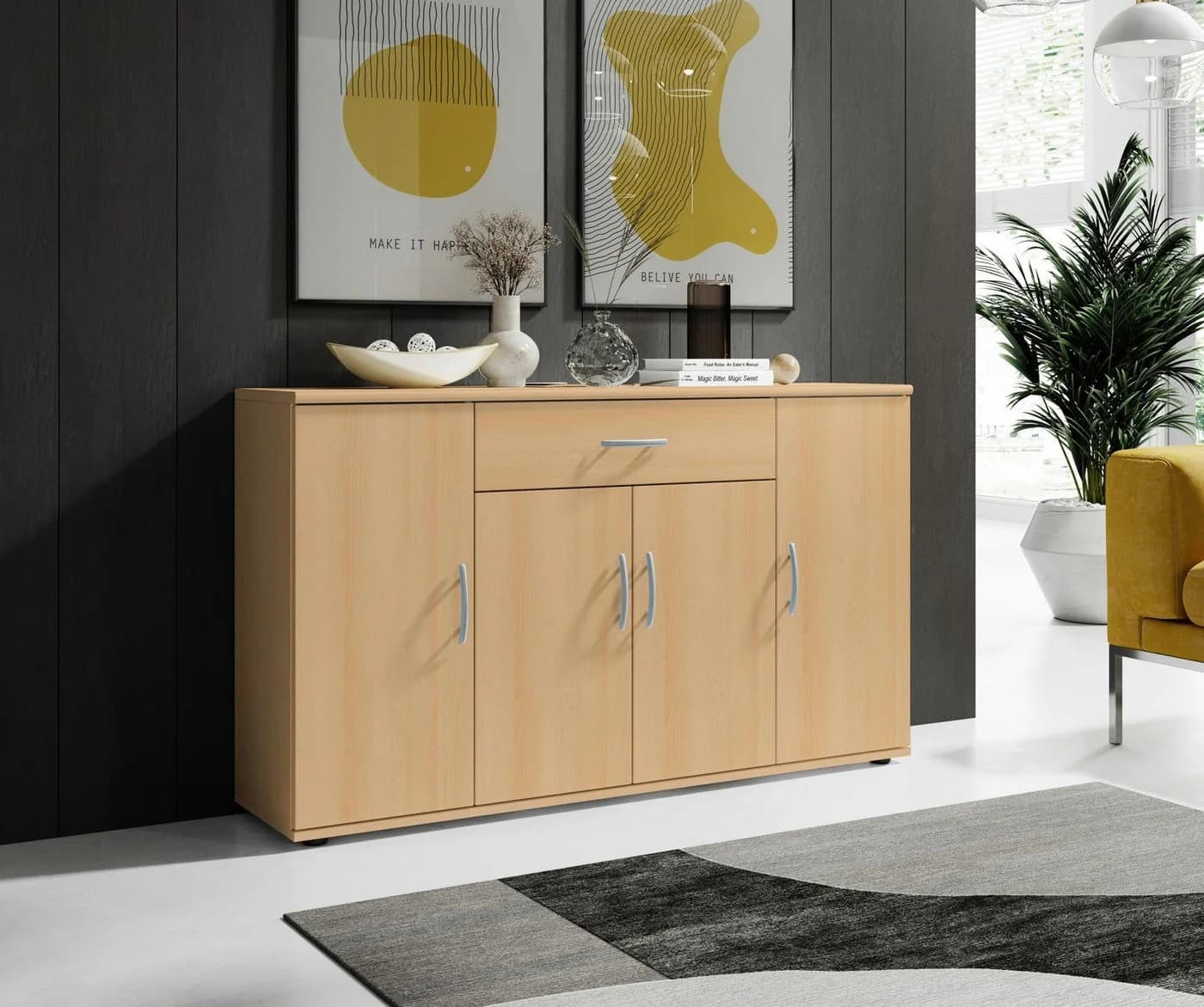 moebel-dich-auf Kommode LILLY 13 Modern Holzwerkstoff Braun