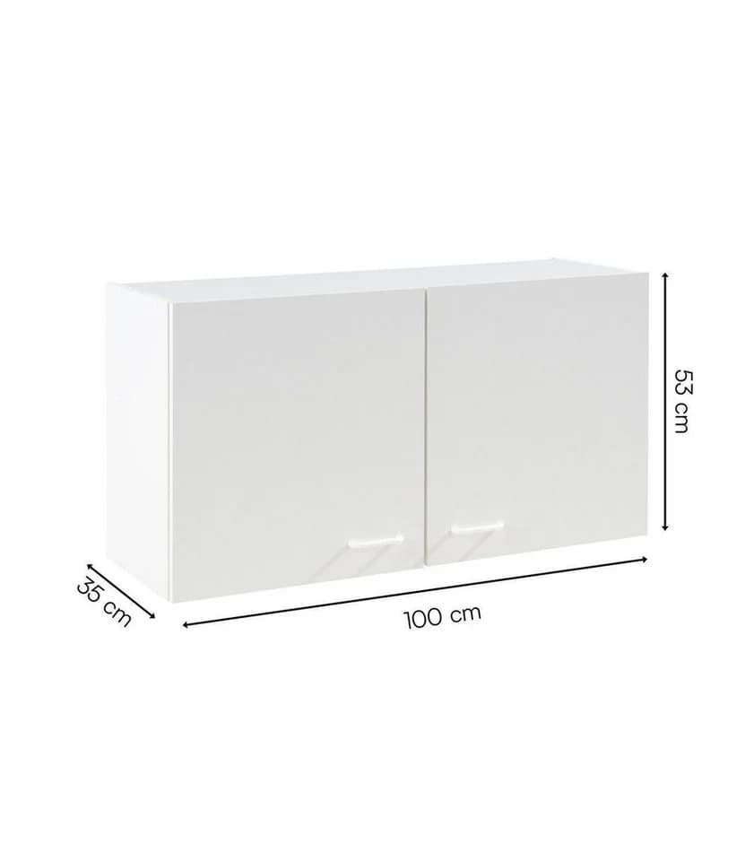 Hängeschrank TOP 100 cm Weiß mit 2 Türen und höhenverstellbarem Einlegeboden - Bild 3