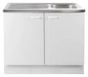 Spülenunterschrank TOP Weiß matt 100 cm Breite 2 Türen mit Spülbecken Bild 1