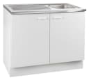 Spülenunterschrank TOP Weiß matt 100 cm Breite 2 Türen mit Spülbecken Bild 2