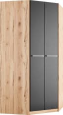 PRIESS Eckkleiderschrank Barcelona Schwarz Modern Bild 1