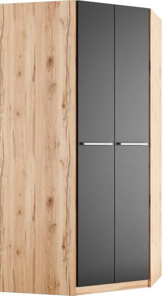 PRIESS Eckkleiderschrank Barcelona Schwarz Modern