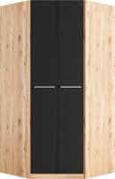 PRIESS Eckkleiderschrank Barcelona Schwarz Modern Bild 3