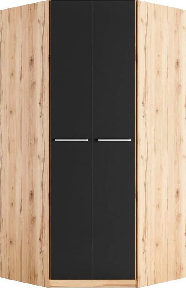 PRIESS Eckkleiderschrank Barcelona Schwarz Modern - Bild 3