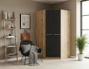 PRIESS Eckkleiderschrank Barcelona Schwarz Modern Bild 5