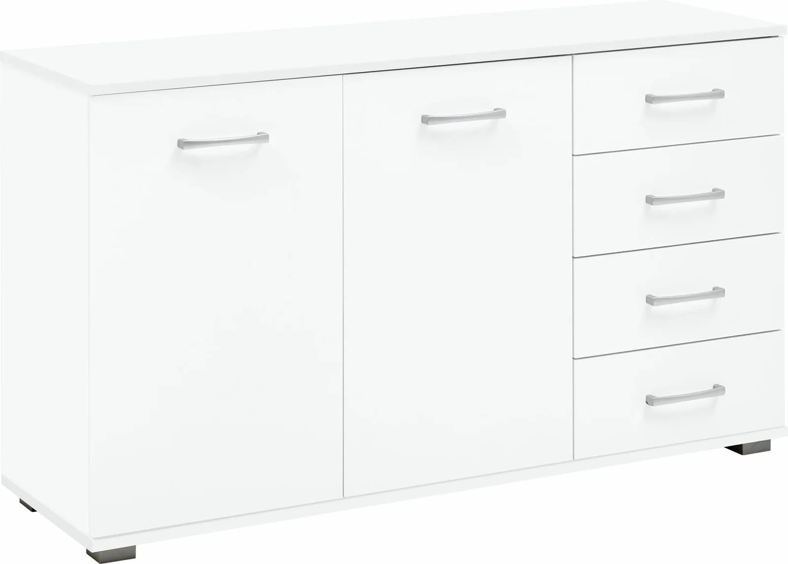 Kombikommode PRIESS Barcelona Weiß mit 4 Schubkästen und Tür - Bild 3