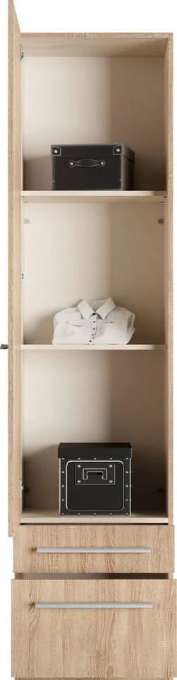 Kleiderschrank PRIESS Barcelona Braun Holzwerkstoff mit Spiegel - Bild 5