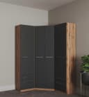 Kleiderschrank PRIESS Barcelona Schwarz mit Spiegel und Schubladen Bild 4